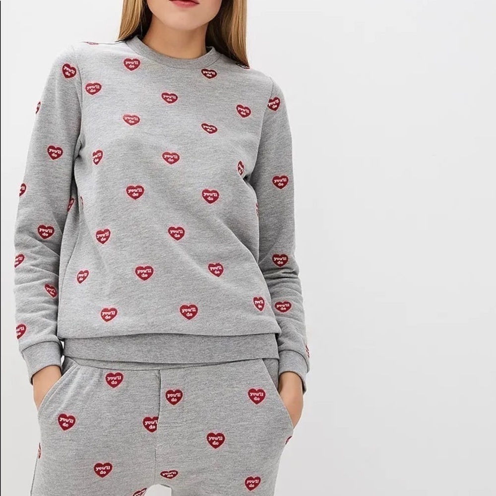Zoe Karssen You'll Do All Over Sweatshirt in heather grey NWT